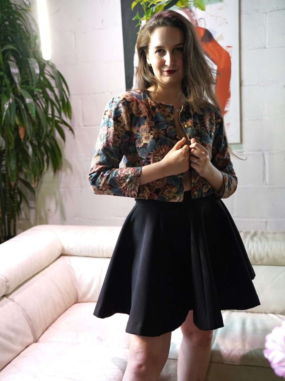 AQ/AQ Black Structured Skater Skirt - US 8